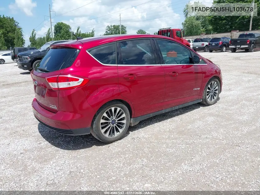 2017 Ford C-Max Hybrid Titanium VIN: 1FADP5DU5HL103678 Lot: 45667243