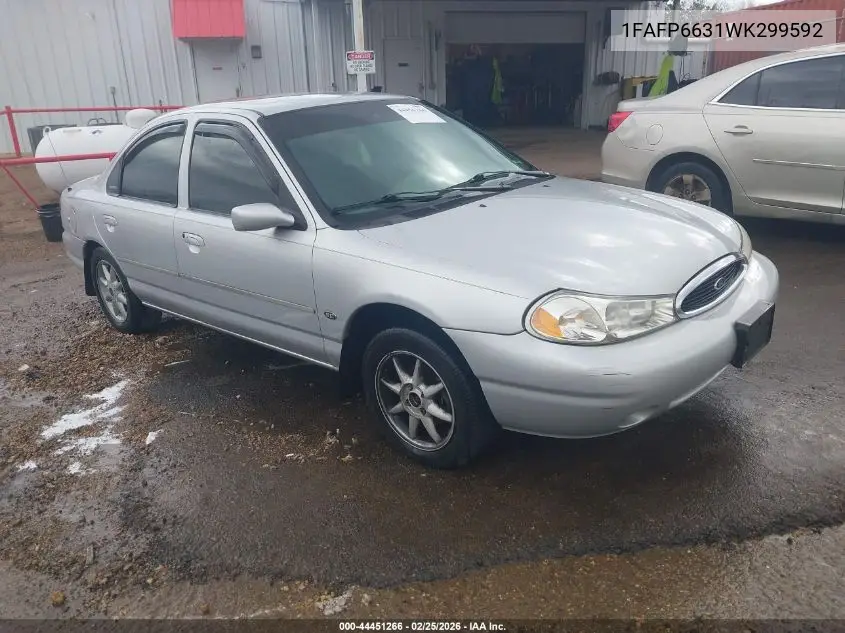 1998 Ford Contour Lx VIN: 1FAFP6631WK299592 Lot: 44451266