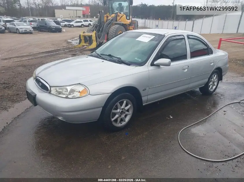 1998 Ford Contour Lx VIN: 1FAFP6631WK299592 Lot: 44451266
