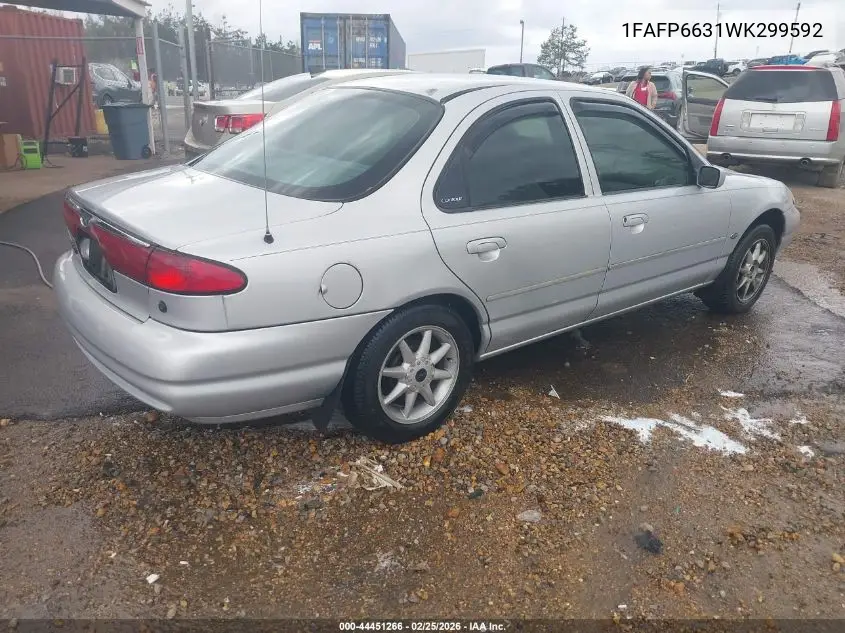1998 Ford Contour Lx VIN: 1FAFP6631WK299592 Lot: 44451266