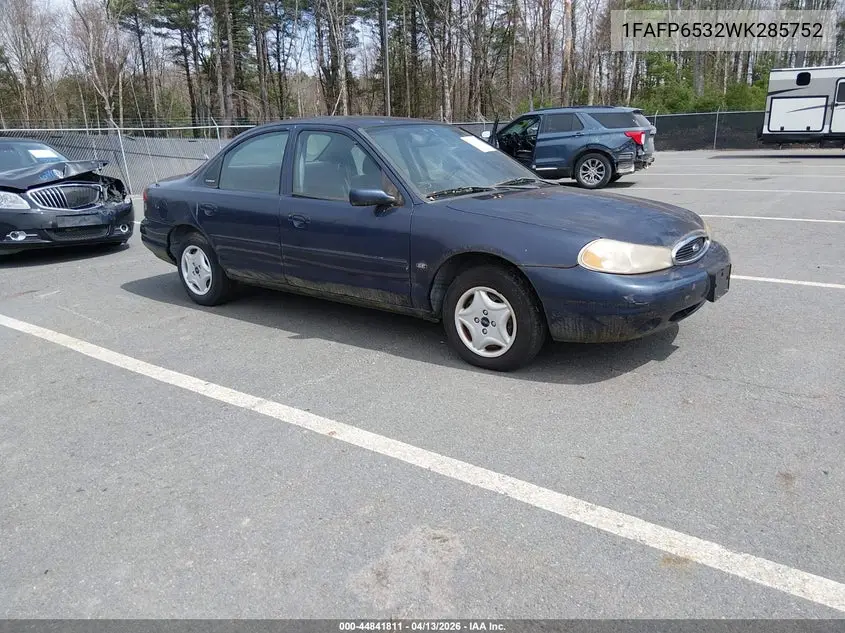 1998 Ford Contour VIN: 1FAFP6532WK285752 Lot: 44841811