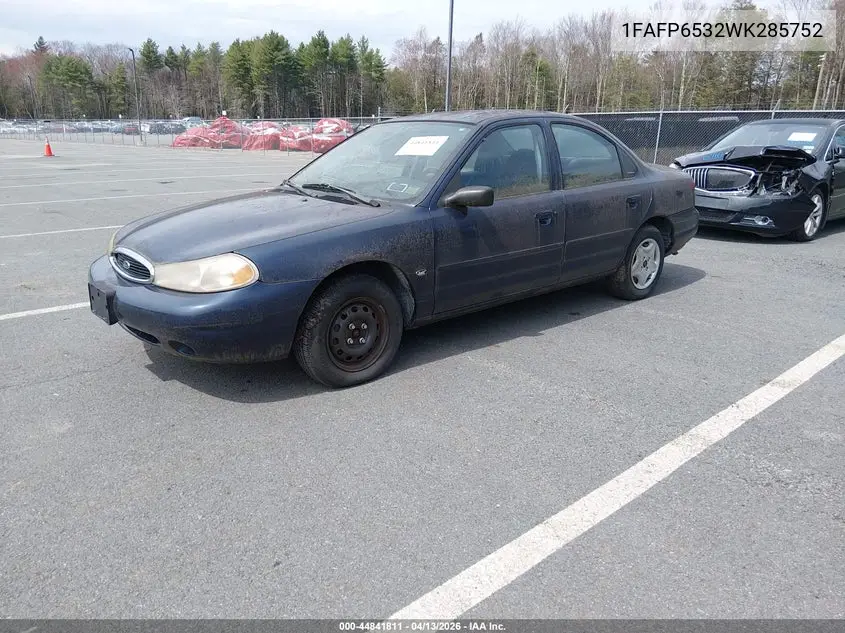 1998 Ford Contour VIN: 1FAFP6532WK285752 Lot: 44841811