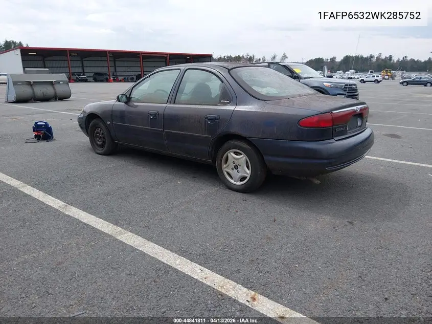 1998 Ford Contour VIN: 1FAFP6532WK285752 Lot: 44841811