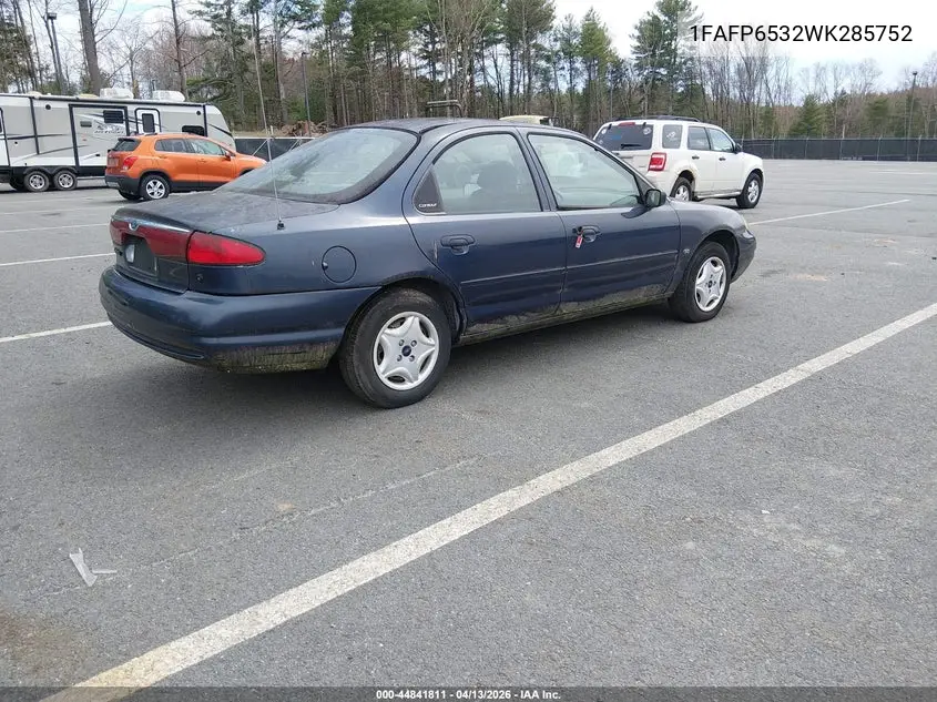 1998 Ford Contour VIN: 1FAFP6532WK285752 Lot: 44841811