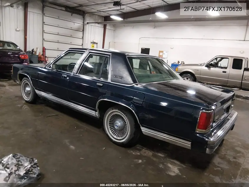 1988 Ford Crown Victoria Lx VIN: 2FABP74FXJX170628 Lot: 45283217