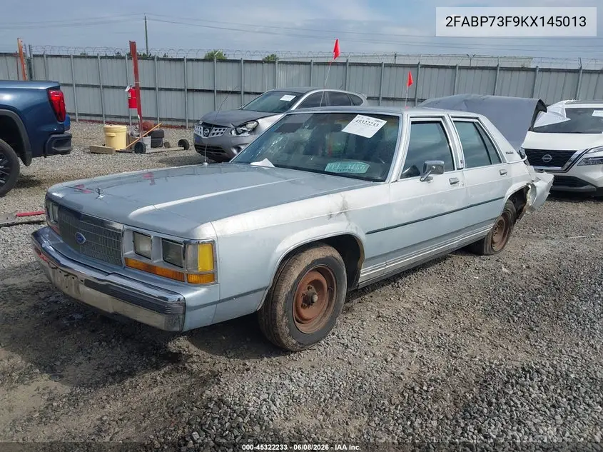 1989 Ford Crown Victoria VIN: 2FABP73F9KX145013 Lot: 45322233
