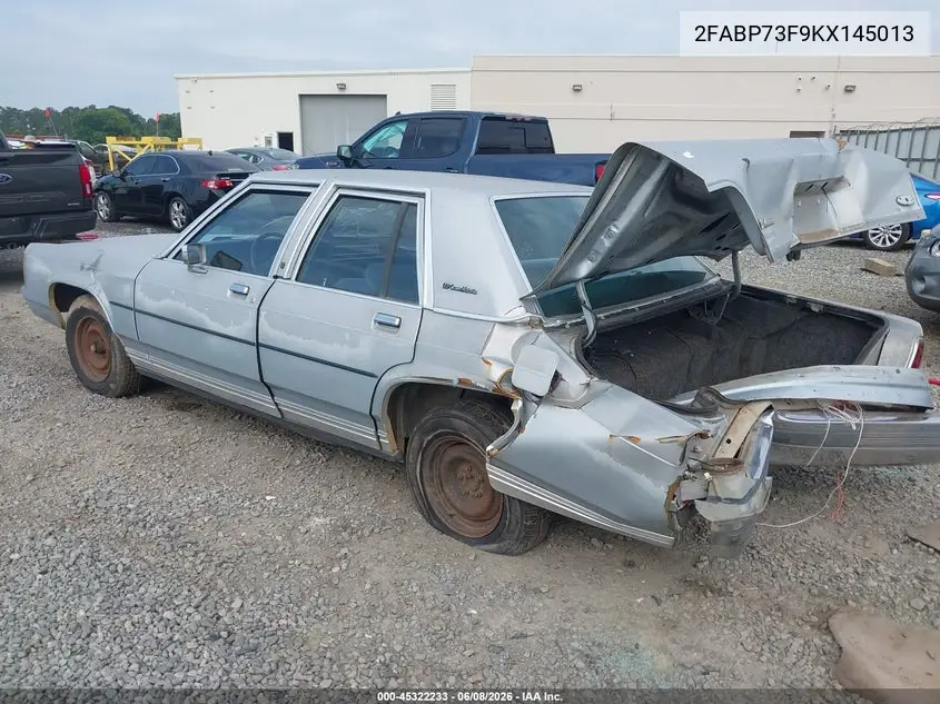1989 Ford Crown Victoria VIN: 2FABP73F9KX145013 Lot: 45322233