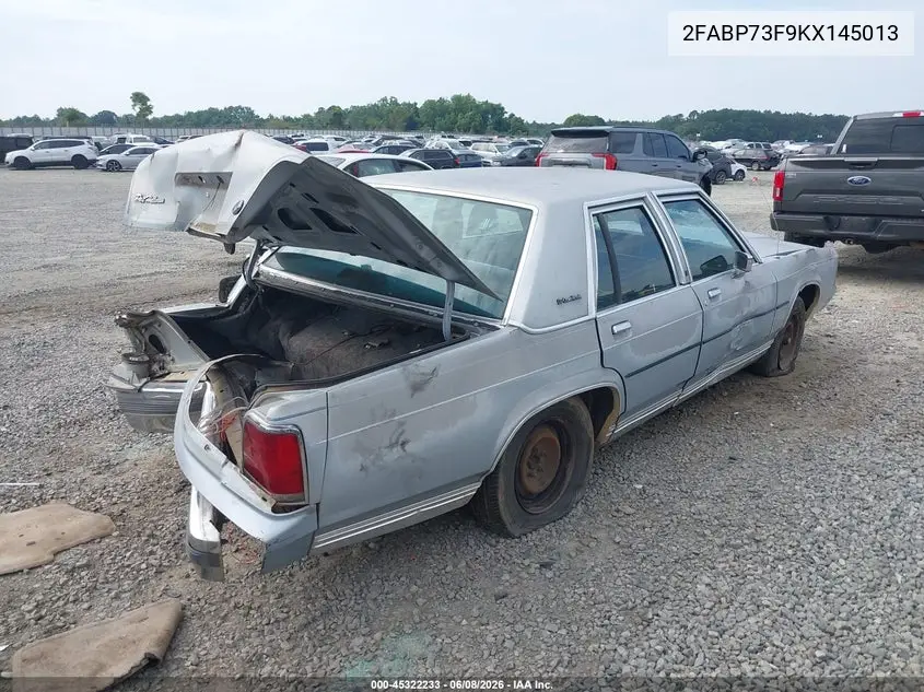 1989 Ford Crown Victoria VIN: 2FABP73F9KX145013 Lot: 45322233