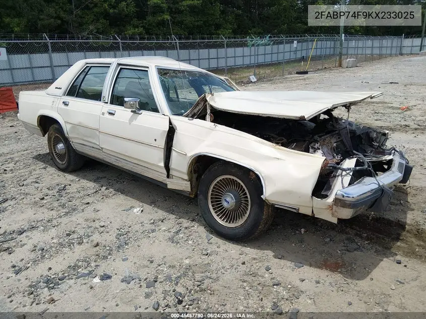 1989 Ford Crown Victoria Lx VIN: 2FABP74F9KX233025 Lot: 45467790