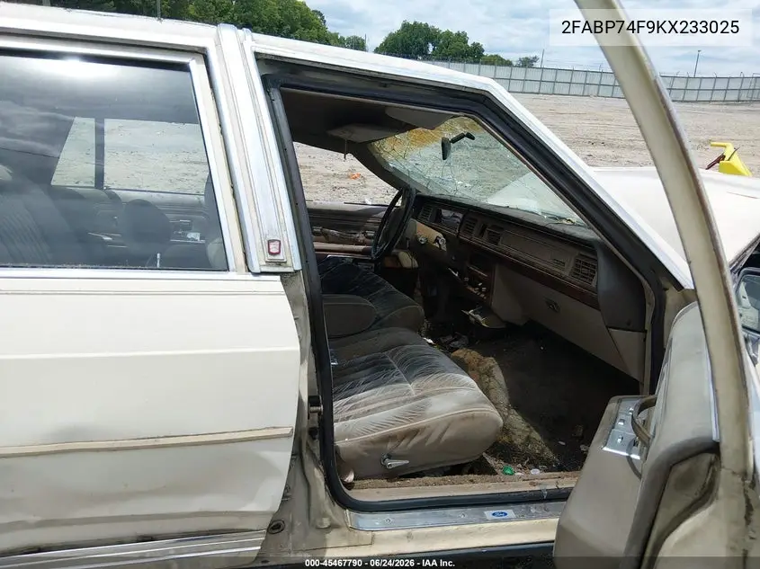 1989 Ford Crown Victoria Lx VIN: 2FABP74F9KX233025 Lot: 45467790