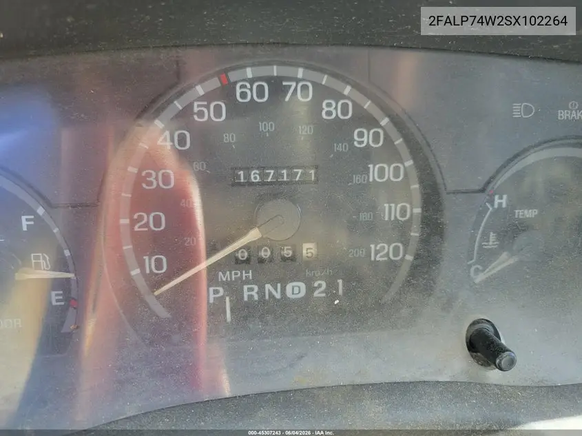1995 Ford Crown Victoria Lx VIN: 2FALP74W2SX102264 Lot: 45307243