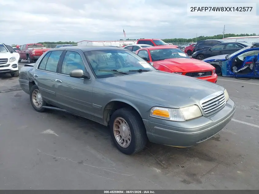 1999 Ford Crown Victoria Lx VIN: 2FAFP74W8XX142577 Lot: 45259094