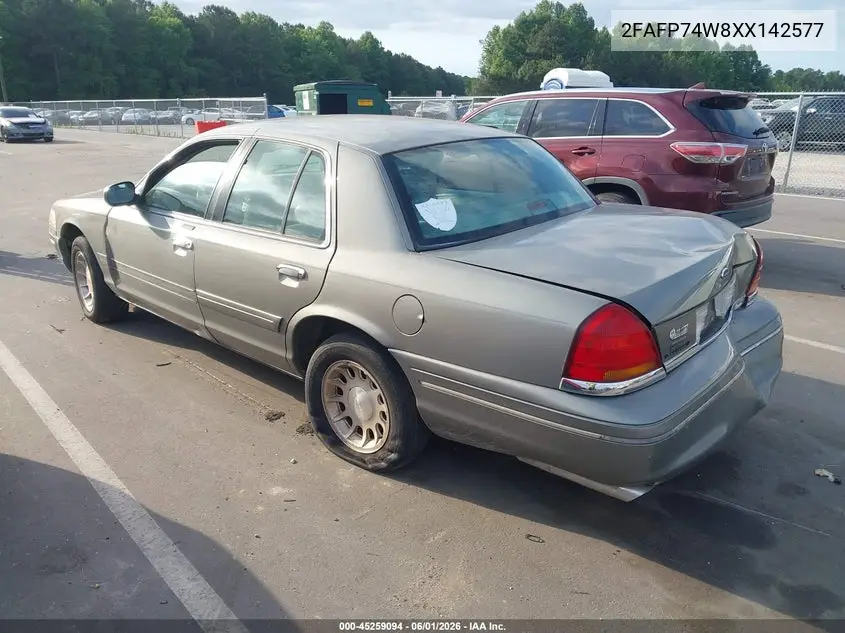 1999 Ford Crown Victoria Lx VIN: 2FAFP74W8XX142577 Lot: 45259094