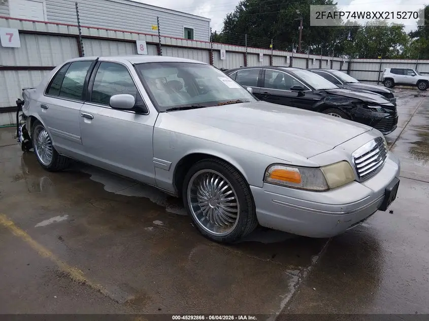 1999 Ford Crown Victoria Lx VIN: 2FAFP74W8XX215270 Lot: 45292866