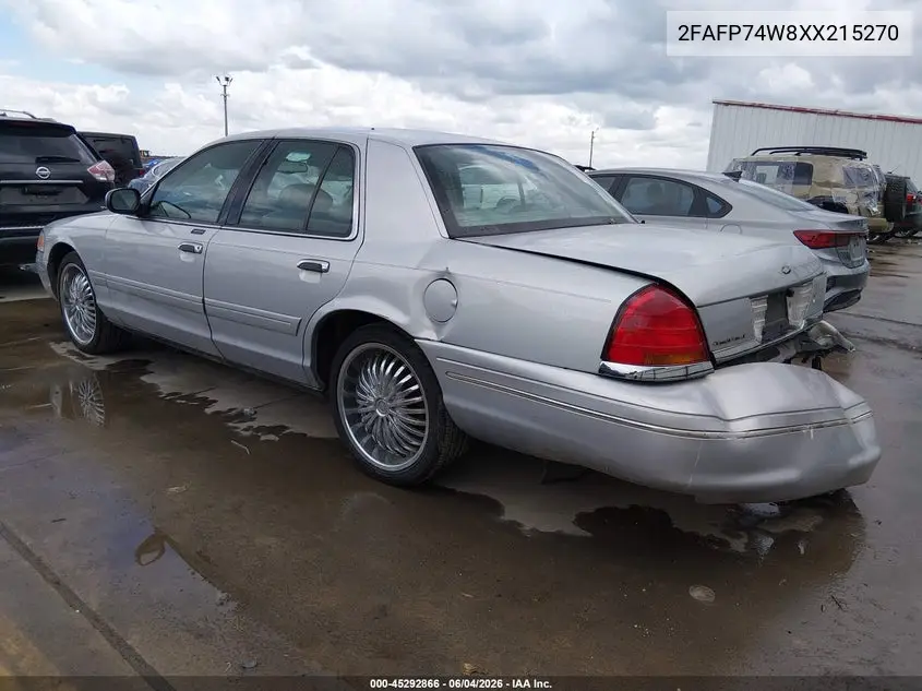 1999 Ford Crown Victoria Lx VIN: 2FAFP74W8XX215270 Lot: 45292866
