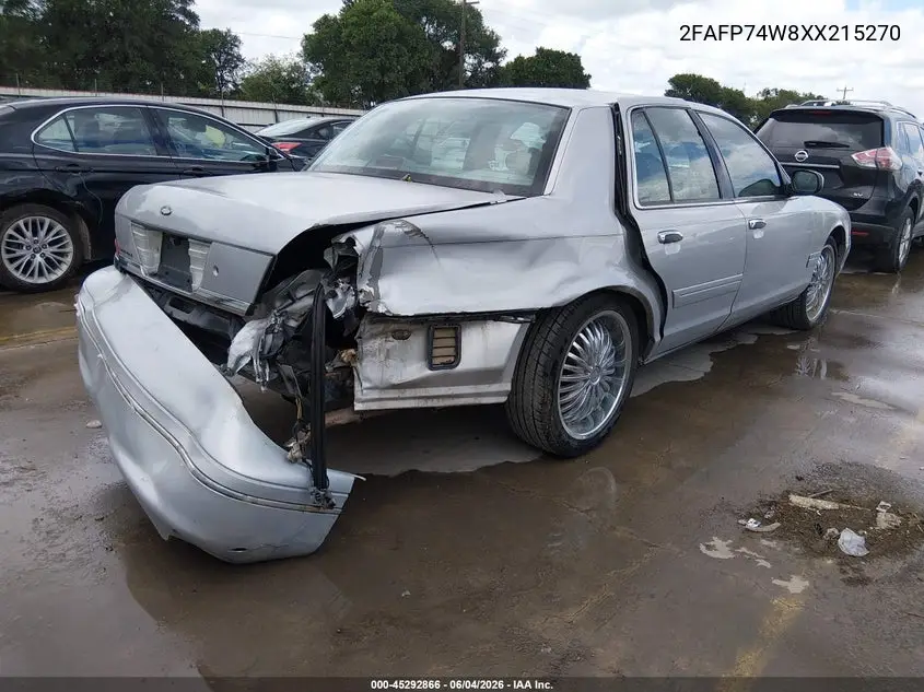 1999 Ford Crown Victoria Lx VIN: 2FAFP74W8XX215270 Lot: 45292866