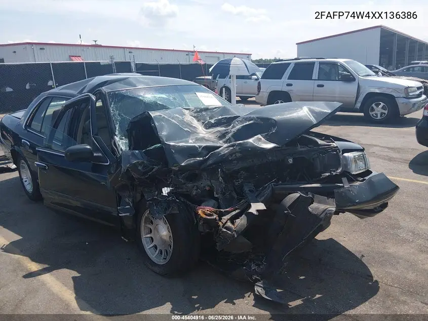 1999 Ford Crown Victoria Lx VIN: 2FAFP74W4XX136386 Lot: 45404916
