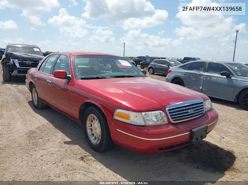 1999 Ford Crown Victoria Lx VIN: 2FAFP74W4XX139658 Lot: 45570748