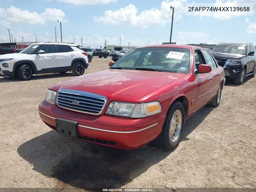 1999 Ford Crown Victoria Lx VIN: 2FAFP74W4XX139658 Lot: 45570748