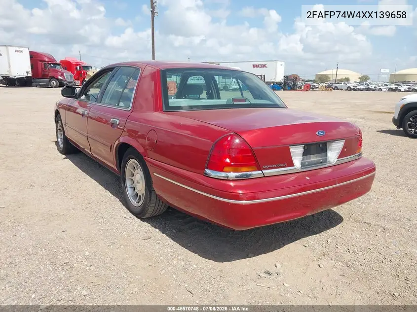 1999 Ford Crown Victoria Lx VIN: 2FAFP74W4XX139658 Lot: 45570748