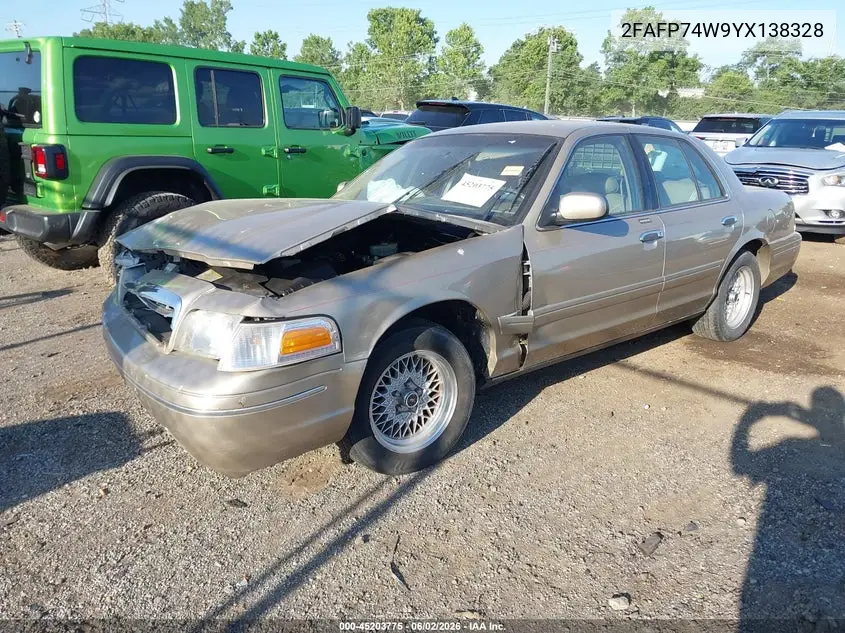 2000 Ford Crown Victoria Lx VIN: 2FAFP74W9YX138328 Lot: 45203775