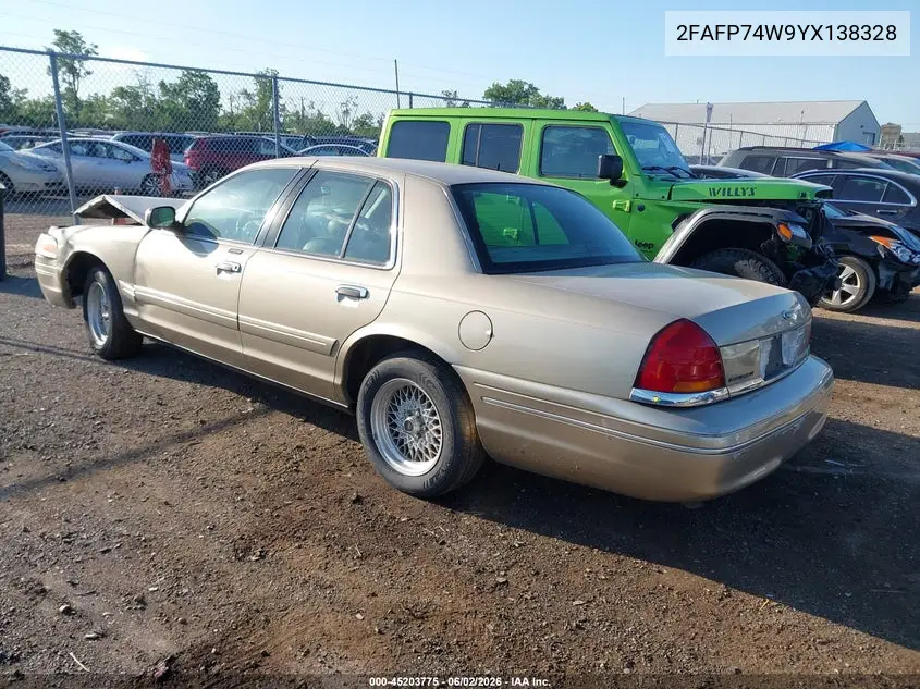 2000 Ford Crown Victoria Lx VIN: 2FAFP74W9YX138328 Lot: 45203775