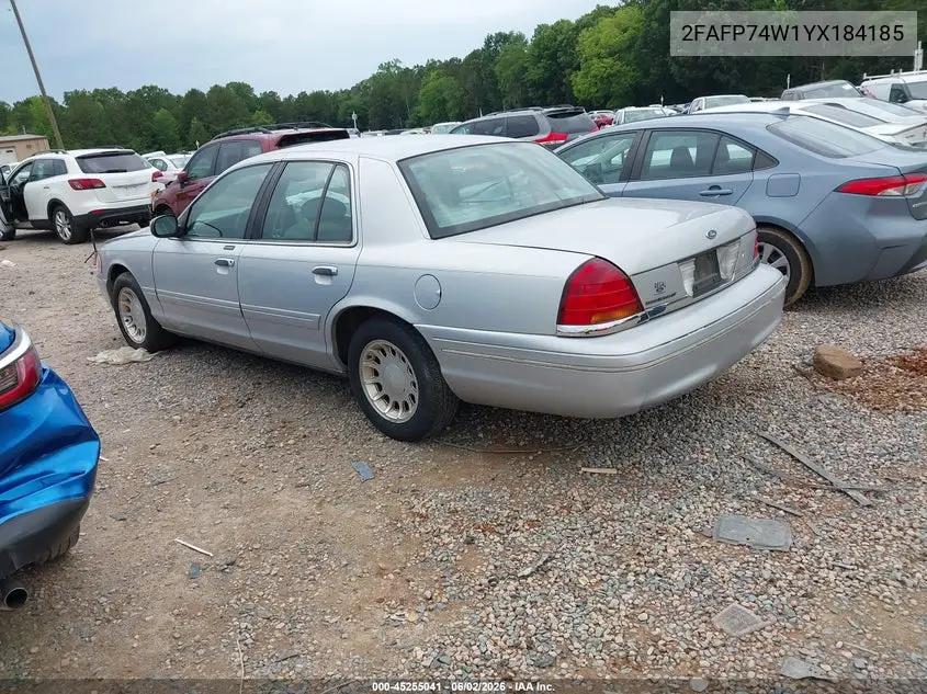 2000 Ford Crown Victoria Lx VIN: 2FAFP74W1YX184185 Lot: 45255041