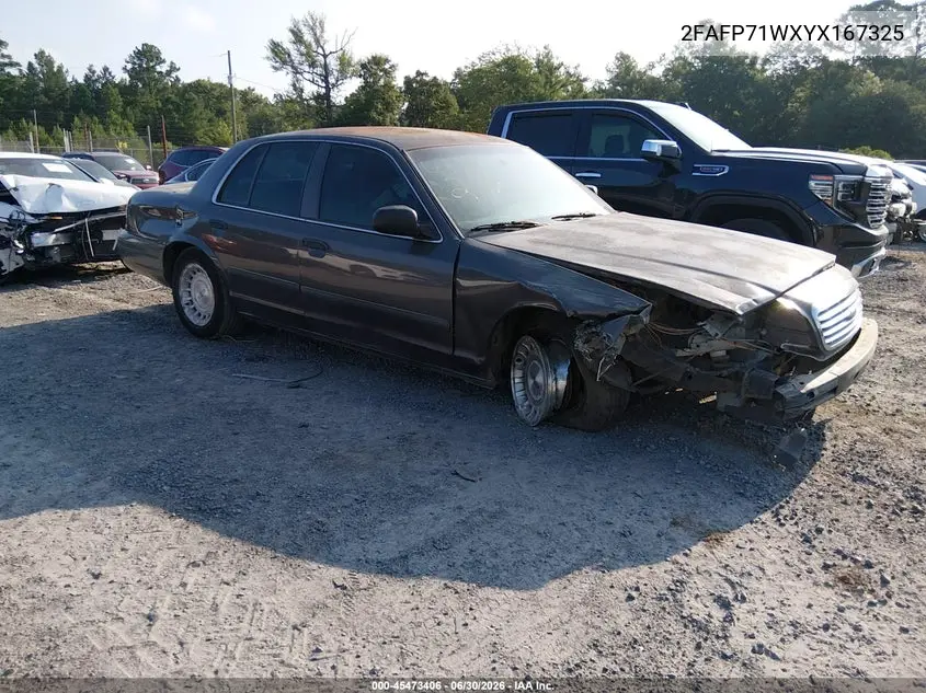 2000 Ford Crown Victoria Police Interceptor VIN: 2FAFP71WXYX167325 Lot: 45473406