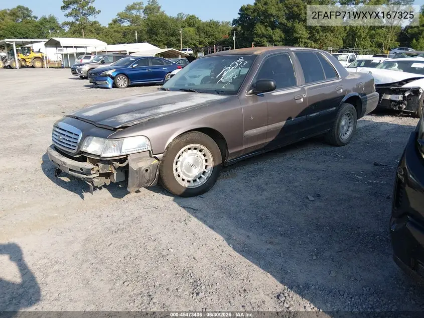 2000 Ford Crown Victoria Police Interceptor VIN: 2FAFP71WXYX167325 Lot: 45473406