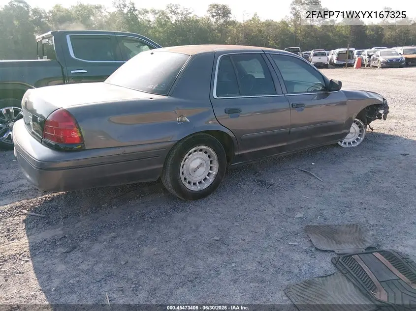 2000 Ford Crown Victoria Police Interceptor VIN: 2FAFP71WXYX167325 Lot: 45473406