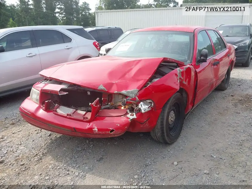 2000 Ford Crown Victoria Police Interceptor VIN: 2FAFP71W6YX210011 Lot: 45475644