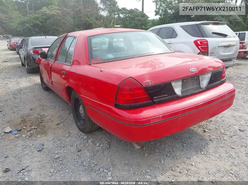 2000 Ford Crown Victoria Police Interceptor VIN: 2FAFP71W6YX210011 Lot: 45475644