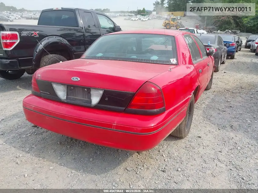 2000 Ford Crown Victoria Police Interceptor VIN: 2FAFP71W6YX210011 Lot: 45475644