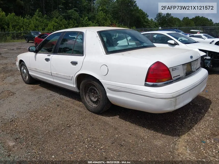2001 Ford Crown Victoria VIN: 2FAFP73W21X121572 Lot: 45443274