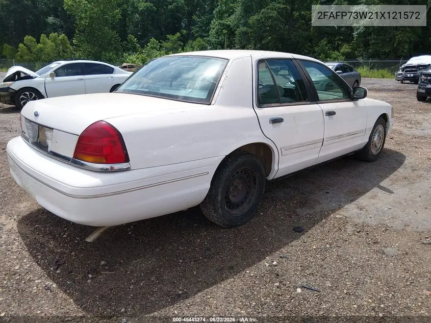 2001 Ford Crown Victoria VIN: 2FAFP73W21X121572 Lot: 45443274