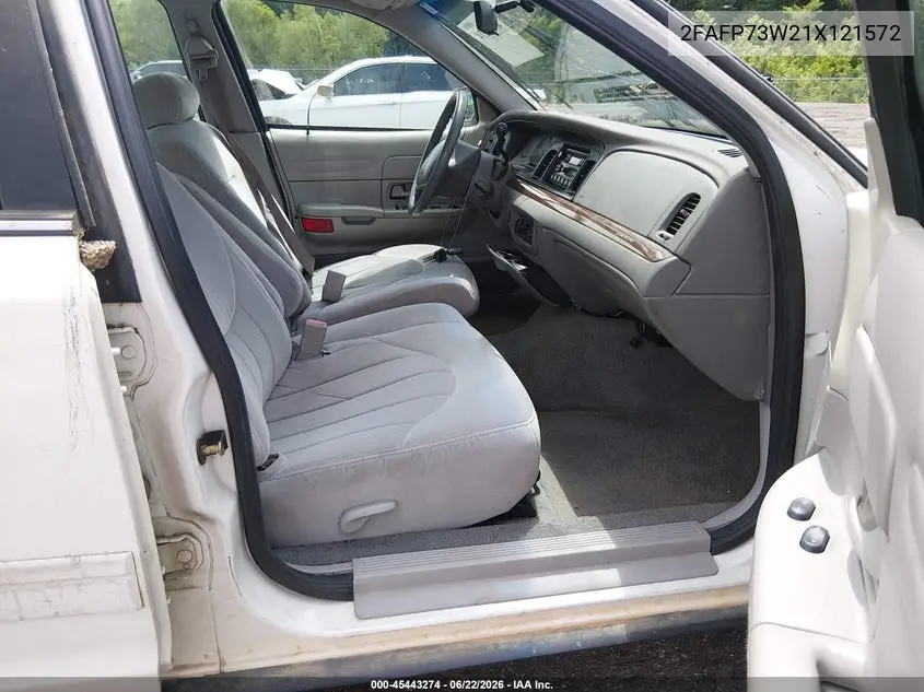 2001 Ford Crown Victoria VIN: 2FAFP73W21X121572 Lot: 45443274