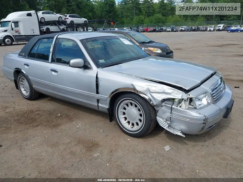 2001 Ford Crown Victoria Lx VIN: 2FAFP74W11X201234 Lot: 45460588