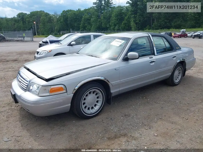 2001 Ford Crown Victoria Lx VIN: 2FAFP74W11X201234 Lot: 45460588