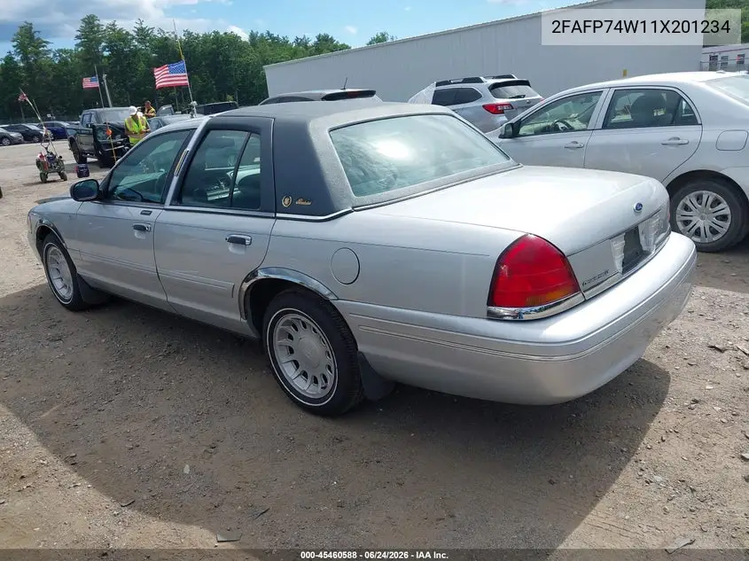 2001 Ford Crown Victoria Lx VIN: 2FAFP74W11X201234 Lot: 45460588