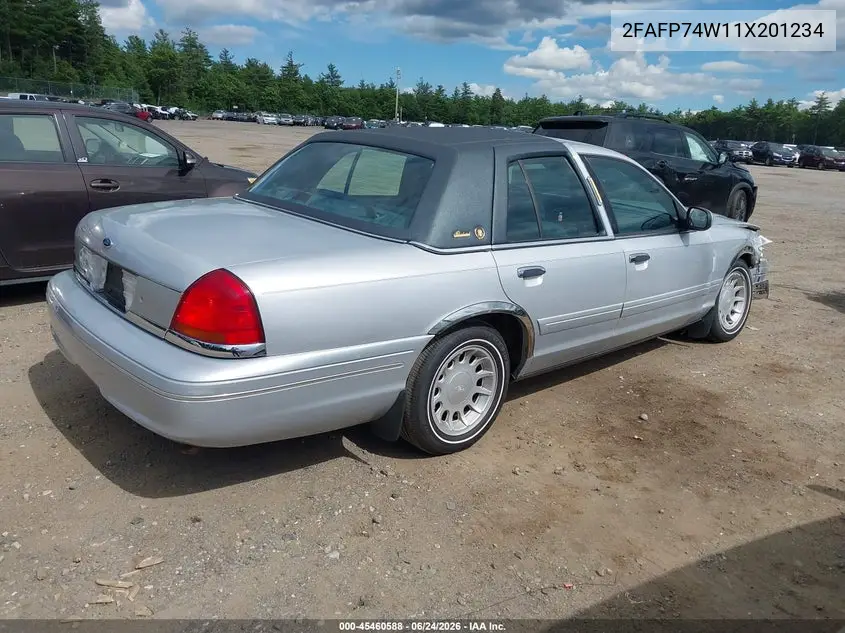 2001 Ford Crown Victoria Lx VIN: 2FAFP74W11X201234 Lot: 45460588