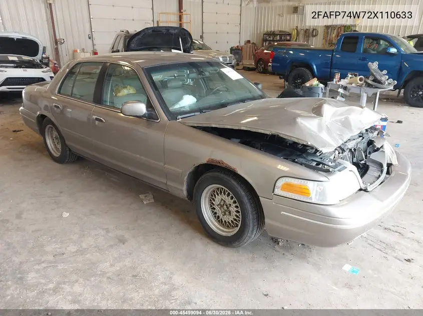 2002 Ford Crown Victoria Lx VIN: 2FAFP74W72X110633 Lot: 45499094