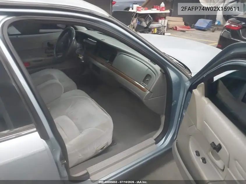 2002 Ford Crown Victoria Lx VIN: 2FAFP74W02X159611 Lot: 45595853