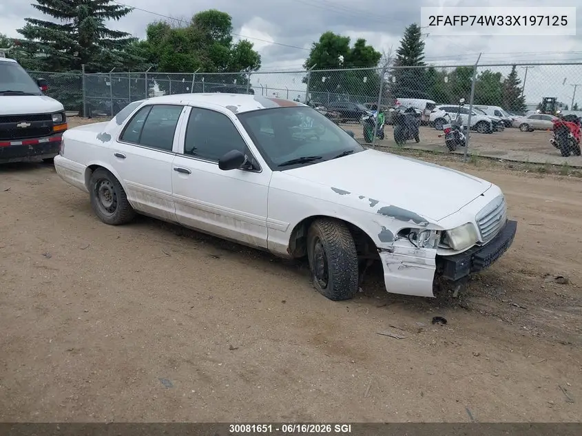 2003 Ford Crown Victoria Lx VIN: 2FAFP74W33X197125 Lot: 30081651