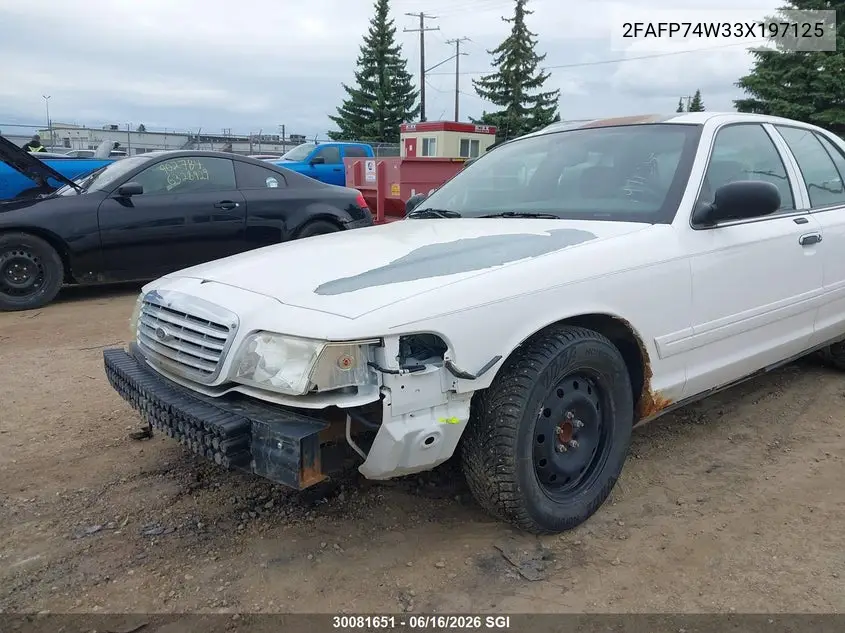 2003 Ford Crown Victoria Lx VIN: 2FAFP74W33X197125 Lot: 30081651
