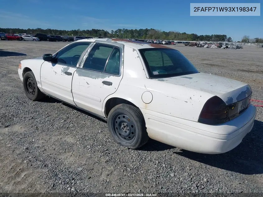 2003 Ford Crown Victoria Police VIN: 2FAFP71W93X198347 Lot: 44638741