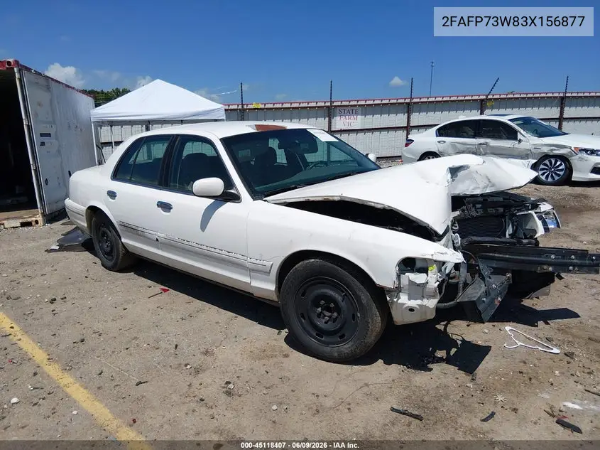 2003 Ford Crown Victoria Standard VIN: 2FAFP73W83X156877 Lot: 45118407