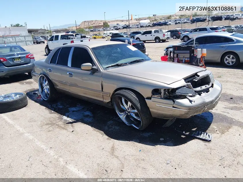 2003 Ford Crown Victoria Standard VIN: 2FAFP73W63X108861 Lot: 45362473