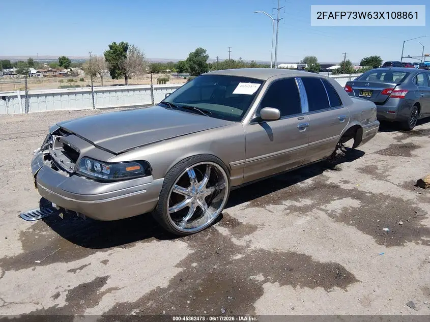 2003 Ford Crown Victoria Standard VIN: 2FAFP73W63X108861 Lot: 45362473