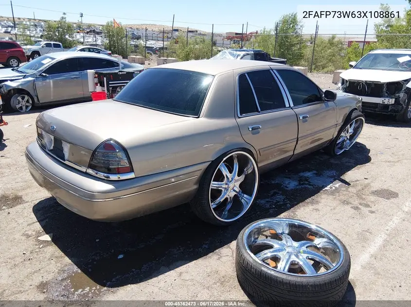 2003 Ford Crown Victoria Standard VIN: 2FAFP73W63X108861 Lot: 45362473