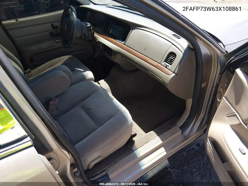 2003 Ford Crown Victoria Standard VIN: 2FAFP73W63X108861 Lot: 45362473
